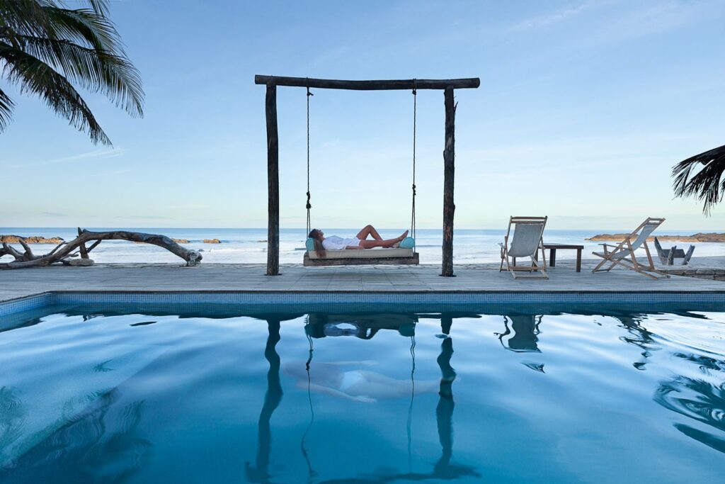 Beachfront pool at Mandla Resort in Nicaragua