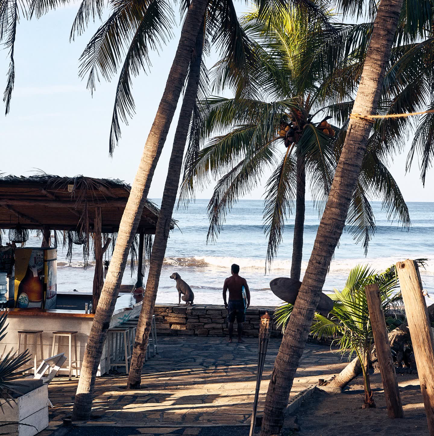 Oceanfront bar at Mandla Nicaragua