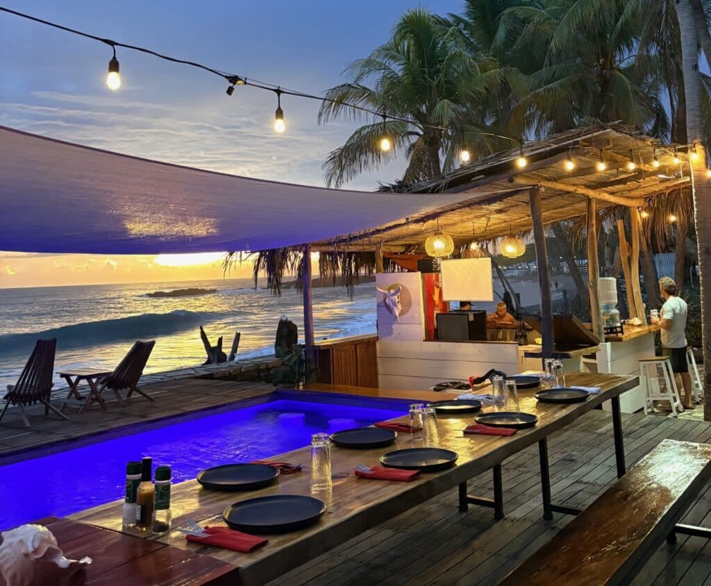 Setup for a Destination Wedding on Nicaragua Beach at Mandla
